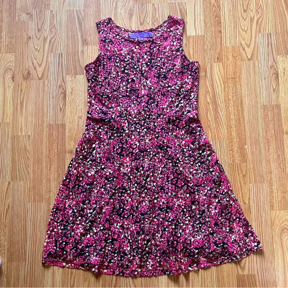 Jolie - Pink/Yellow/Black Floral Lace Dress
